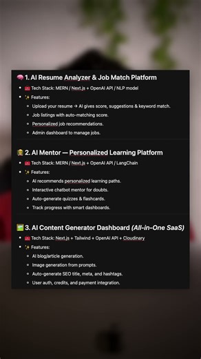 Add these AI-Powered FullStack Projects in Your Resume