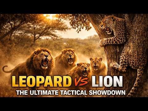 African Predator Drama: Leopard Faces Down a Lion Pride | Nature Animal Documentary
