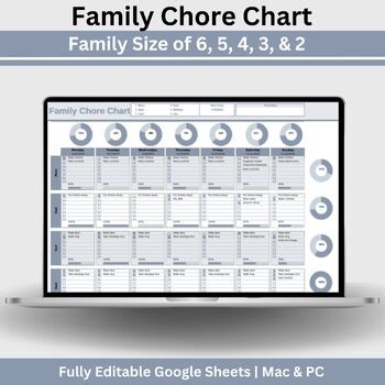 Family Chore Chart Google Sheets Planner