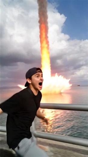 "MAN RUNS FOR LIFE as METEOR CRASHES – MONSTER ALIEN EMERGES!"