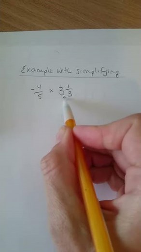 Multiply fractions and mixed numbers review with simplify (integers)
