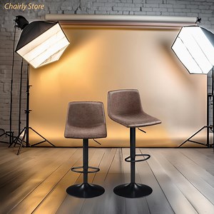 Bar Stools Set of 2, Adjustable Swivel Counter Chair, Leather Counter Height Stools, Bar Stools With Backs for Kitchen, Dining – Brown, Grey - Etsy