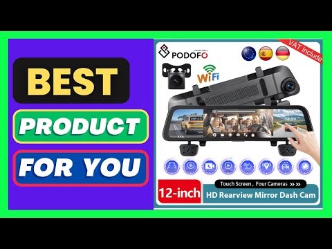 Podofo 12Inch Dash Cam 1080P Car DVR Camera 24H Parking