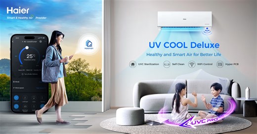 Unlock a new level of freshness and well-being with Haier UV Cool Connect PRO. Featuring advanced UV Sterilization Technology, seamless WIFI-Control, Self-clean functionality, Eco Mode for efficiency, Smart Dry for optimal comfort, and Anti-Corrosion design, it ensures a premium air quality experience. Embrace cleaner, healthier air for your loved ones. #LevelUpWithHaier Discover it here: https://bit.ly/49xKd29 | Haier