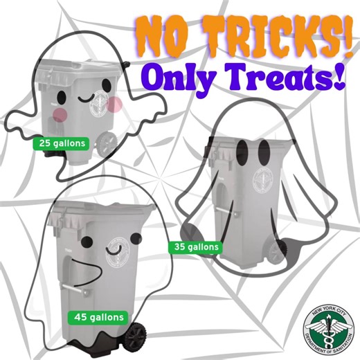 The NYC Bin – what a treat! Rebates available – no tricks here. The NYC Bin is available in three sizes, allowing building managers and owners to choose the right size for their 1-9 unit building. Learn more & order a bin at http://bins.nyc. | New York City Department of Sanitation