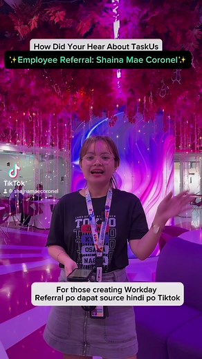 Parefer kana sa TaskUs Anonas! Employee Referral by Shaina Mae Coronel | Shaina Mae Coronel