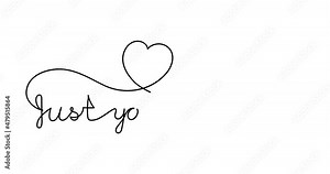 Animated illustration. Continuous One Line script cursive text Just you and me. Hand-drawn minimalist style. 4K video Stock Video