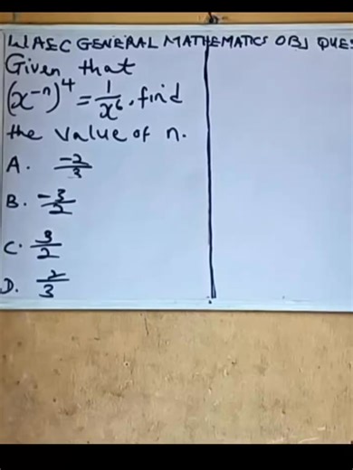 Watch the solution to the 2025 WAEC question 5 and thank me later 🥰💯 #WAEC2025 #videoviralシviralシ2025 #indices #mathematics #stanleyabueduhub | Stanley Oghenenyerhovwo Abu