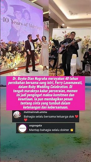Dr Boyke Bahagia Gelar Pesta Anniversary Pernikahan ke 40 Bersama Sang Istri