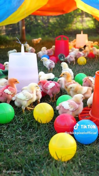 Rainbow Chicks: Adorable Baby Chickens in Color