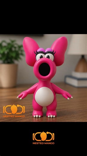 Cute Pink Snout Dino Figurine Character 3D Print STL_#ytshorts #viral_ #3dprinting