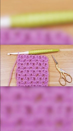 Mini V-pattern made from half double crochet stitches #shorts #greatwool #crochettutorial