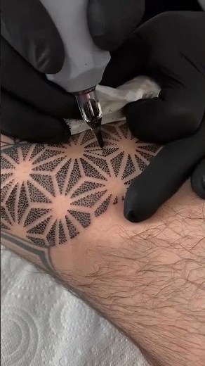 Dotwork sacred geometry tattoo process. Artist A.Reynolds #tattoo #tattooartist #tattooprocess #ink