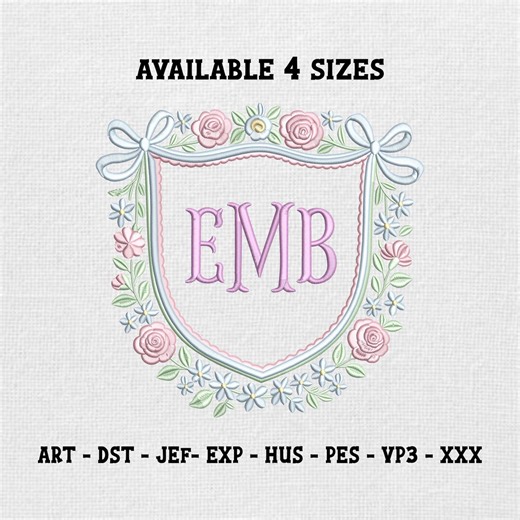 Deer Crest Embroidery Design Monogram Frame, Baby Nursery Woodland Machine Embroidery File, Instant Download Multiple Sizes - Etsy