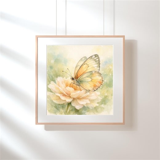Watercolor Butterfly Print, Botanical Spring Wall Art, Cottagecore Decor (digital Download) - Etsy
