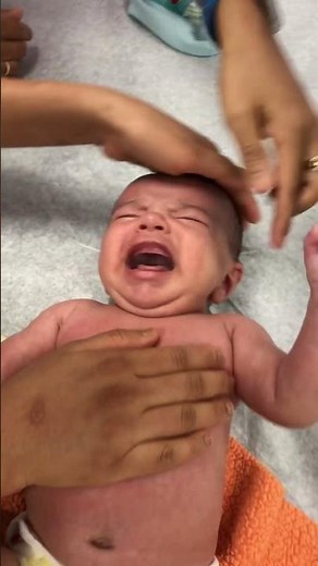 Baby crying hard || 1 month Doctor visit