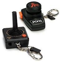 Retro Atari keychains that contain actual games