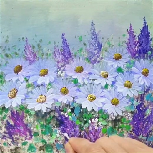 Cosmos Flower Acrylic Painting Artwork #artwork #Landscape #Color #howtopaint #acrylicpainting | Zil Acrylic Painting