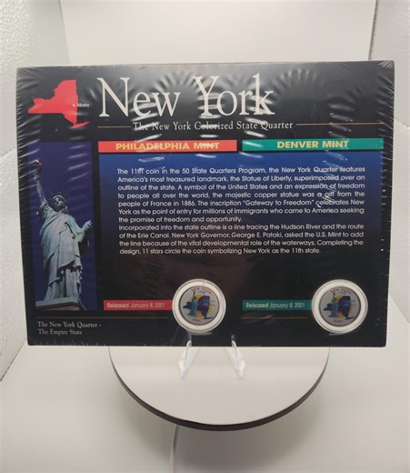 New York Colorized State Quarter Set P & D Mints 2001 Sealed - Etsy