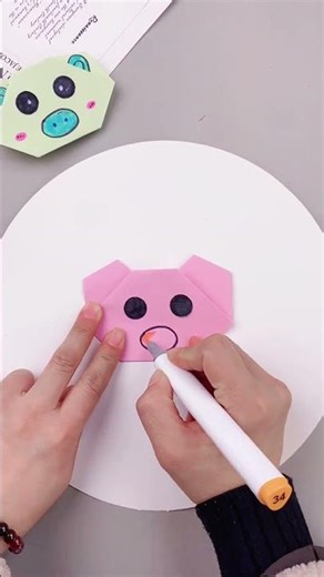 Cute pig origami, you will learn it in one go #art #smkiddoslearning #drawing