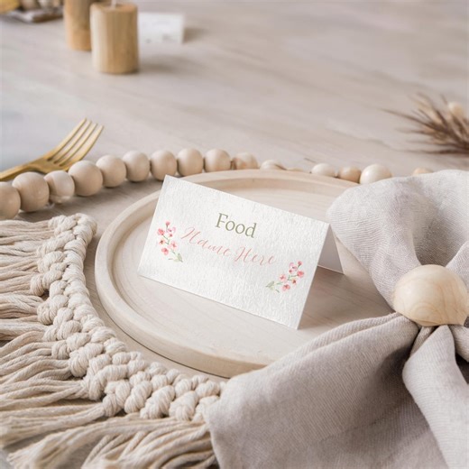 Custom Pink Flower Silly Goose Food Card Tent | Printable Editable Text Canva Template - Etsy UK