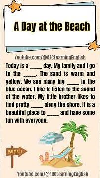 Improve Your English Listening with a Fun Story | A Day at the Beach #english #quiz #esl