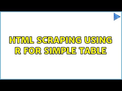 HTML Scraping using R for simple table