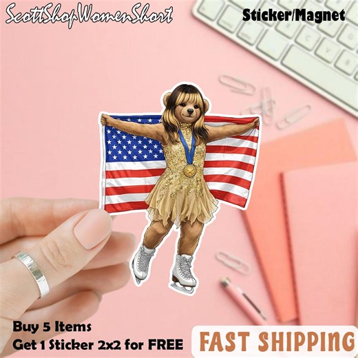 Alysa Liu Figure Skating Sticker/magnet, Sports Sticker, Alysa Liu USA Team Bootleg Sticker, Gift for Figure Skating Lovers - Etsy