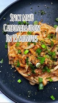 Spicy Miso Carbonara Udon in 15 Minutes
