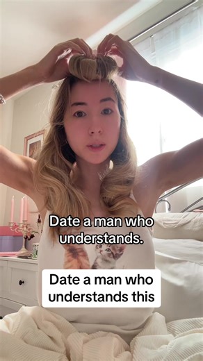 Don’t date men you have to coach 🫩 Hair rollers are linked in my bio #themoderndreamgirl #women #relationships #love #dating