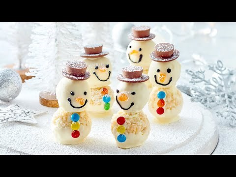 White Chocolate Crackle Snowmen recipe