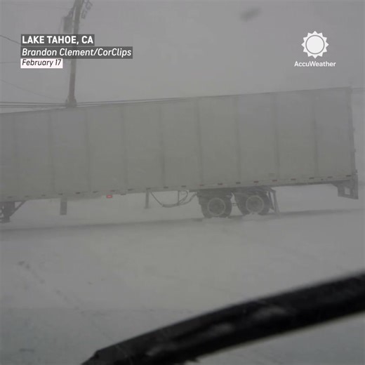 Cars and semis slammed into each other on an icy hill during heavy snow in Lake Tahoe, California, on Tuesday. | AccuWeather