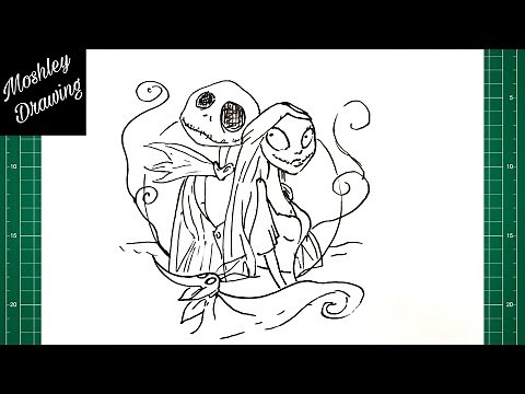 How to Draw Jack and Sally - The Nightmare Before Christmas