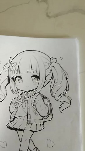 Bộ 50 Tờ Tranh Tô Màu Anime Chibi Cute A4, A5