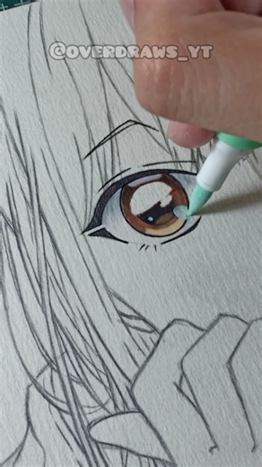 Chinatsu-senpai 💕 Eyes Coloring!!! #drawing #anime #art #illustration