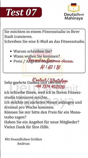 Writing A1# germanletter german brief