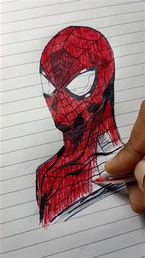 Quick sketch Spider-Man with cheapest pen 🖊️