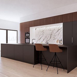 [Hot Item] Solid Wood Kitchen Furniture Full Sets Walnut Kitchen Cabinets Pantry Units Indian Modern Display & Storage Free Design Provided