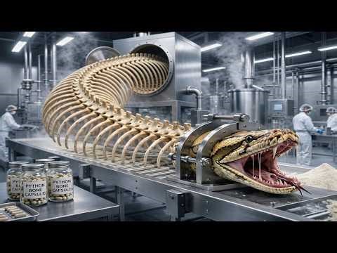 Inside the World’s Most Extreme Snake Processing Factory 🐍⚙️ | Factory Full Process 🔥