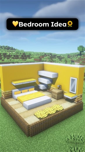 Simple Aesthetic Yellow Bedroom Design Idea In Minecraft! 🌻✨