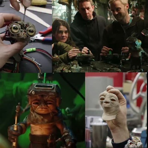 Chris on Instagram: "Behind the scenes of Star Wars: The Rise of Skywalker, Babu Frik was brought to life almost entirely through practical effects. Creature designer Neal Scanlan and his team built Babu as a fully functioning animatronic puppet, allowing real interaction on set instead of relying on CGI. Actress Shirley Henderson (yes, moaning Myrtle from Harry Potter) not only voiced Babu Frik but also operated the puppet’s mouth during filming, giving the Anzellan mechanic his unforgettable p