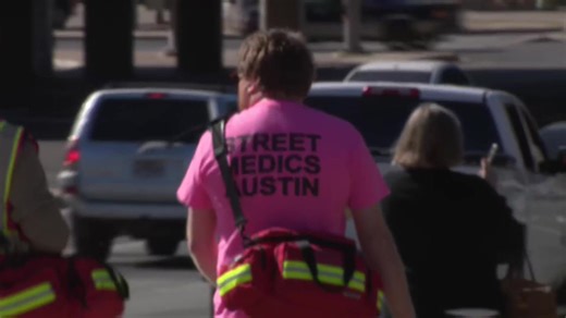 Students at KIPP Austin College Prep and KIPP Austin Collegiate walk out of school in protest of Immigration and Customs Enforcement (ICE). | CBS Austin