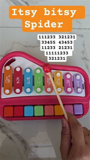 Itsy Bitsy Spider #xylophone #tutorial #music #itsybitsyspidersong