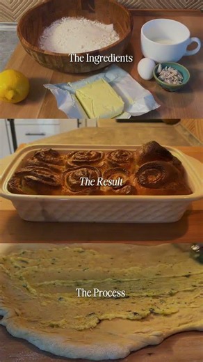 Soft dough, lemon zest filling, cream cheese glaze