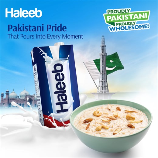 Pure like our land, strong like our people! Haleeb, Pakistan’s own milk, made with pride. #Haleeb #ProudlyPakistaniGoodness #Milk #FullCreamMilk #BringTheGoodnessHome | Haleeb