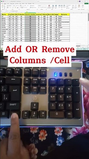 How to Add OR Remove Cell / column in excel by shortcut key |#excel #excelshortcuts #msoffice