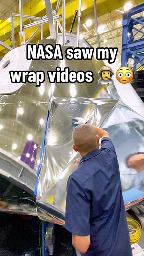 Vinyl wrapping a Space Capsule for NASA 👨‍🚀‼️✨ Had to bring this one back 🙏 An amazing project and opportunity 🙌 Also take a look at my NEW TikTok Series 🎥🔥 #asmrsounds #asmr #nasa #vinylwrap
