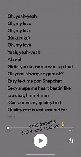 Ruger - Snapchat Lyrics Video