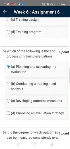 NPTEL // Training and Development || Week 6 Assignment solution