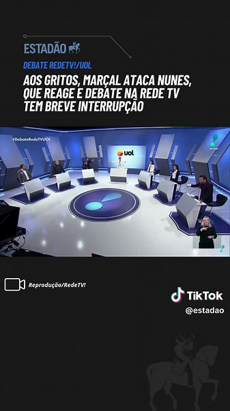DEBATE REDETV! | O primeiro debate após a cadeirada de José Luiz Datena em Pablo Marçal começou tenso nesta terça-feira, 17, na RedeTV. Em poucos minutos, os direitos de resposta se acumularam e Marçal e Ricardo Nunes (MDB) discutiram aos gritos fora dos microfones e foram advertidos pela mediadora. O ex-coach tentou provocar o prefeito chamando-o de “tchutchuca do PCC “[Primeiro Comando da Capital], citando o boletim de ocorrência por ameaça e violência registrado por sua mulher, Regina Nunes, 